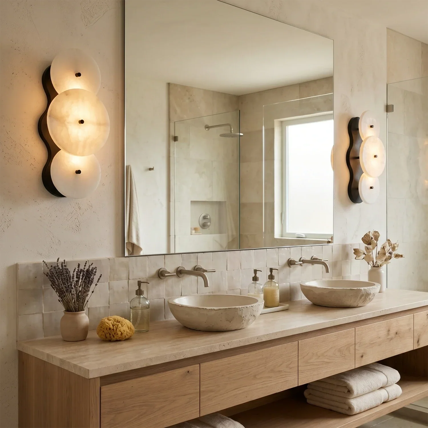 Cosmic Round Alabaster Wall Sconce | wildoxy