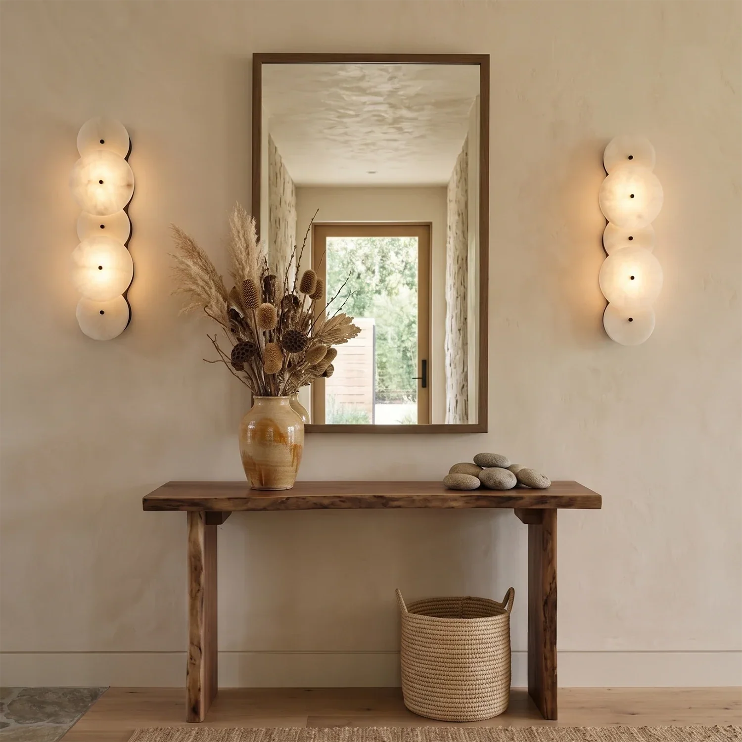 Cosmic Round Alabaster Wall Sconce | wildoxy