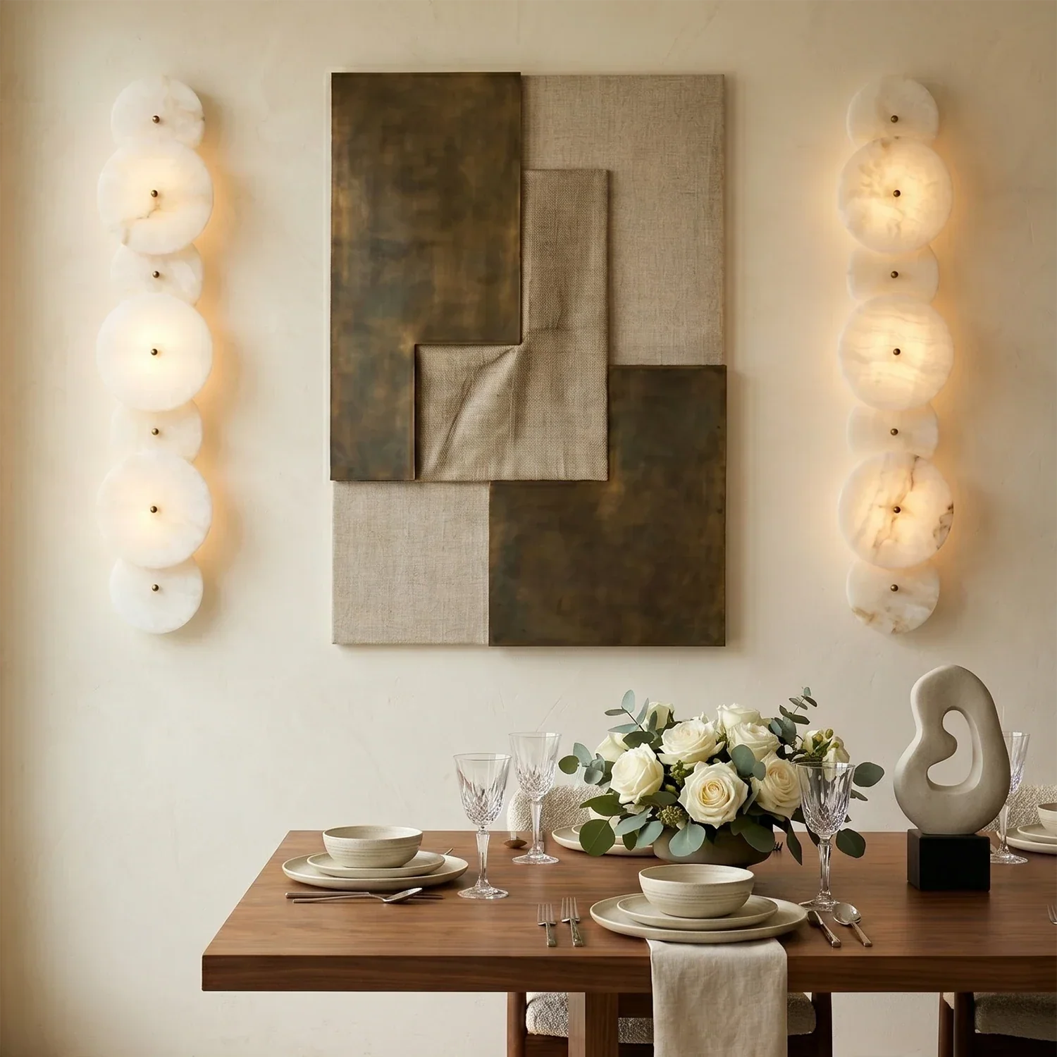 Cosmic Round Alabaster Wall Sconce | wildoxy