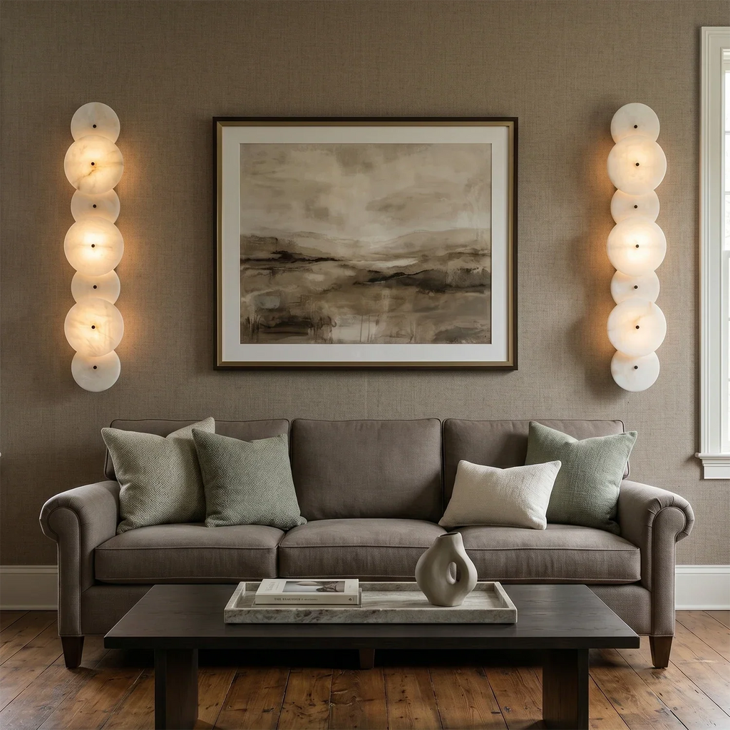 Cosmic Round Alabaster Wall Sconce | wildoxy