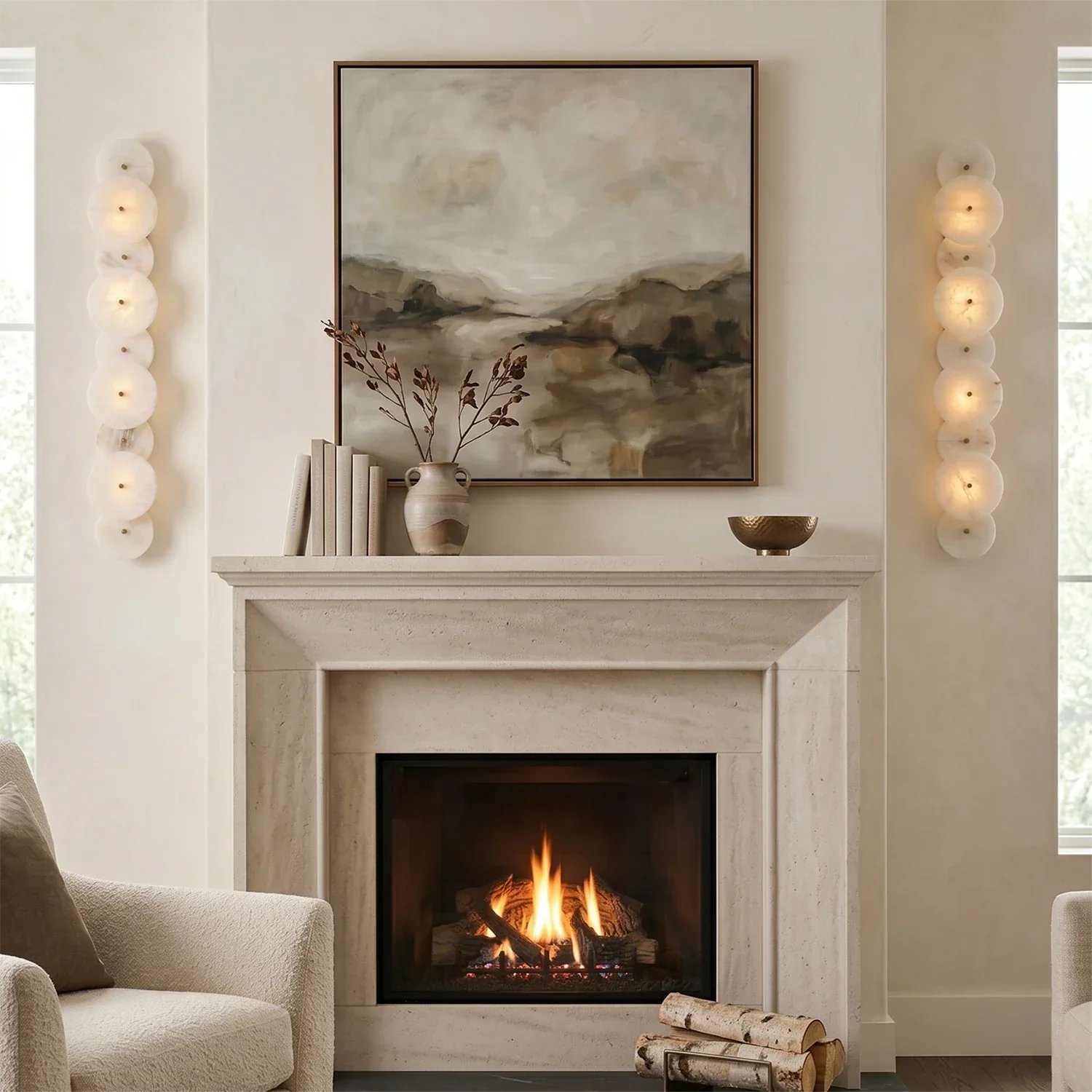 Cosmic Round Alabaster Wall Sconce | wildoxy