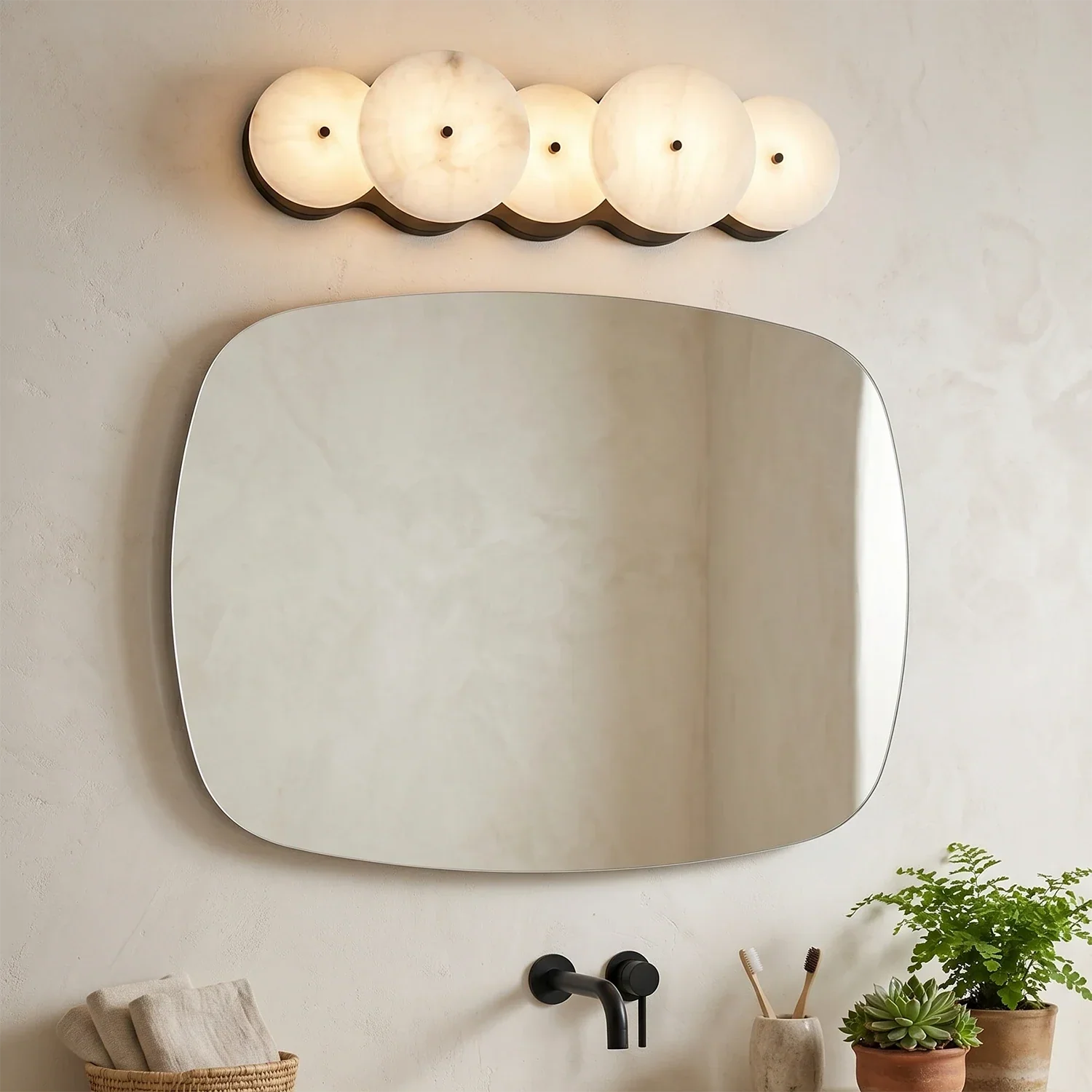 Cosmic Round Alabaster Wall Sconce | wildoxy