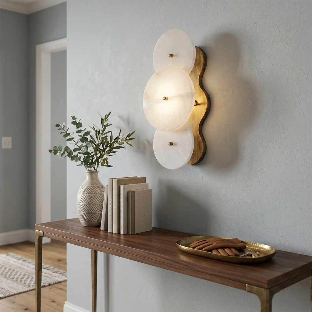 Cosmic Round Alabaster Wall Sconce | wildoxy