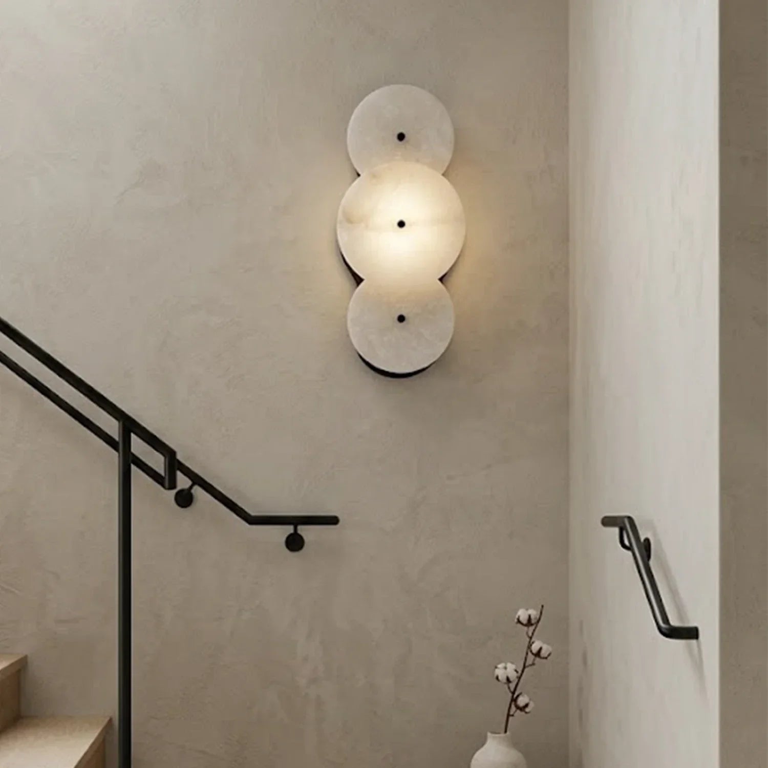 Cosmic Round Alabaster Wall Sconce | wildoxy