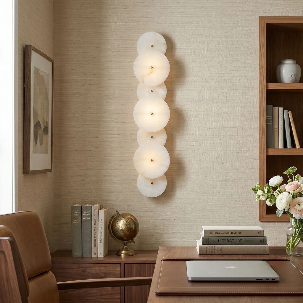 Cosmic Round Alabaster Wall Sconce | wildoxy