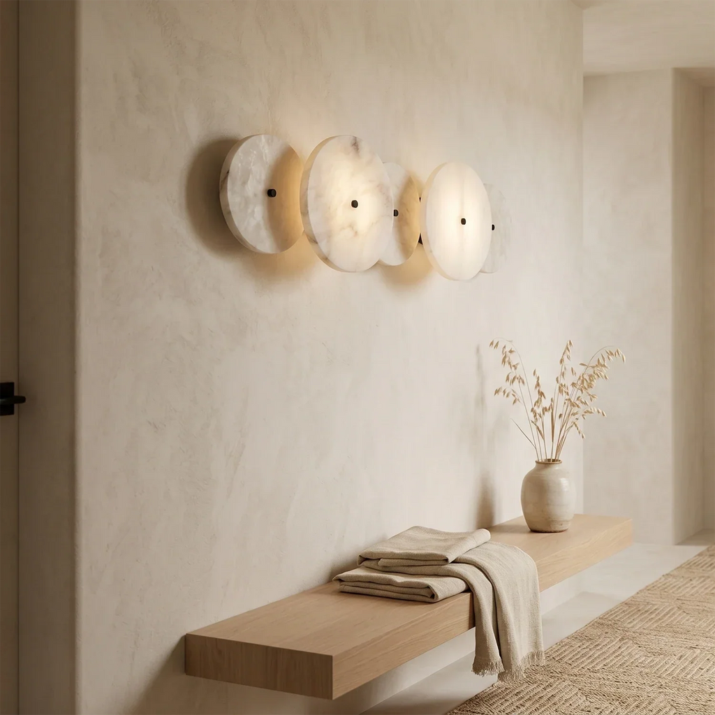 Cosmic Round Alabaster Wall Sconce | wildoxy