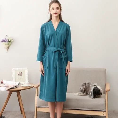 Unisex vaflový župan CottonWave — lehká polyesterová tkanina