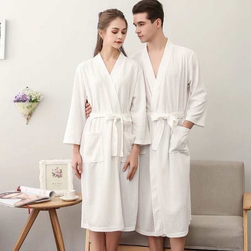 Unisex vaflový župan CottonWave — lehká polyesterová tkanina