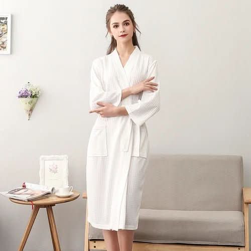 Unisex vaflový župan CottonWave — lehká polyesterová tkanina