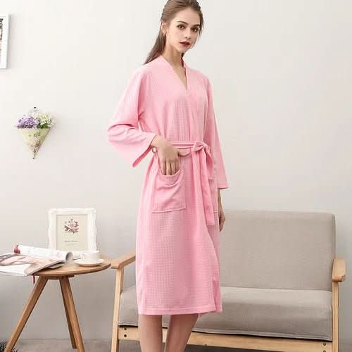 Unisex vaflový župan CottonWave — lehká polyesterová tkanina