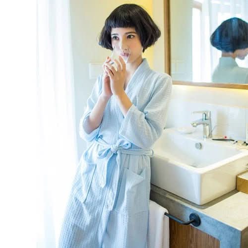 Unisex vaflový župan CottonWave — lehká polyesterová tkanina