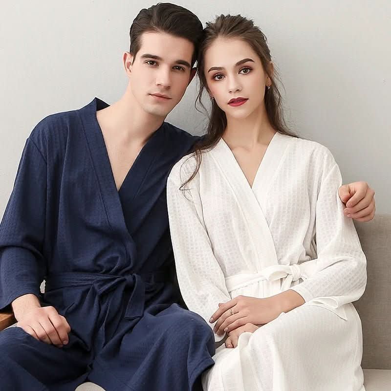Unisex vaflový župan CottonWave — lehká polyesterová tkanina