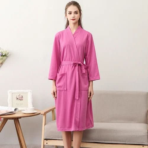 Unisex vaflový župan CottonWave — lehká polyesterová tkanina