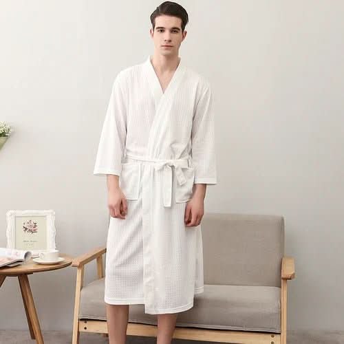 Unisex vaflový župan CottonWave — lehká polyesterová tkanina