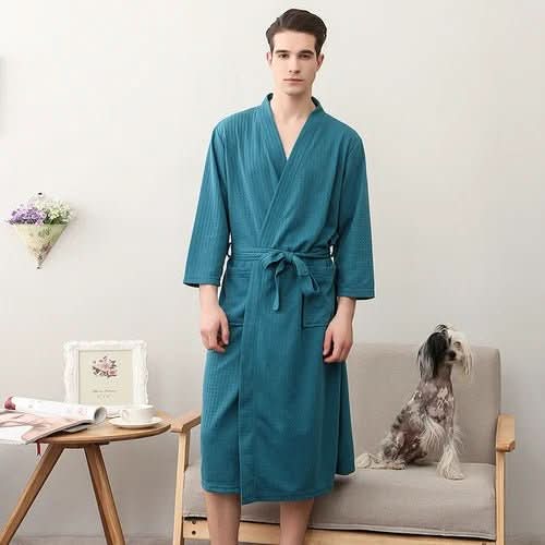 Unisex vaflový župan CottonWave — lehká polyesterová tkanina