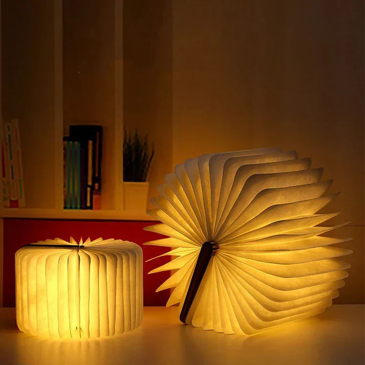 Lampka LED do książki — ciepłe światło, dekoracyjny drewniany design