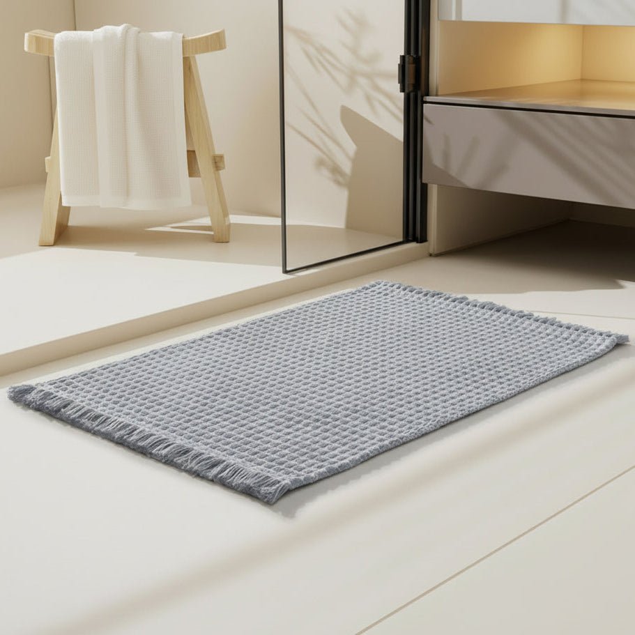 CozyDrop Tappeto da bagno soffice con retro testurizzato e pelo folto