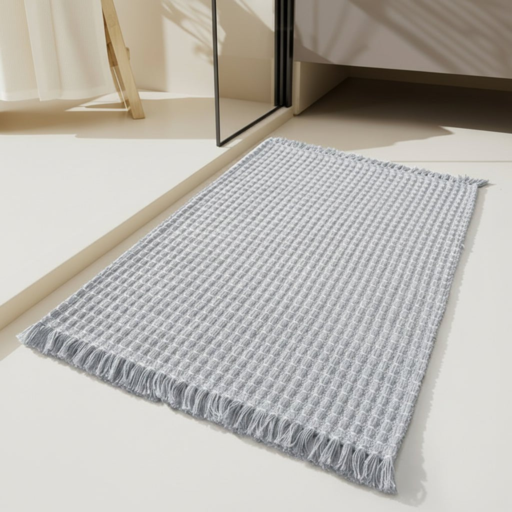 CozyDrop Tappeto da bagno soffice con retro testurizzato e pelo folto