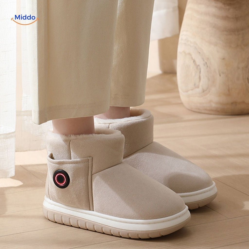 Oplaadbare verwarmde winterslippers, maat 36-45