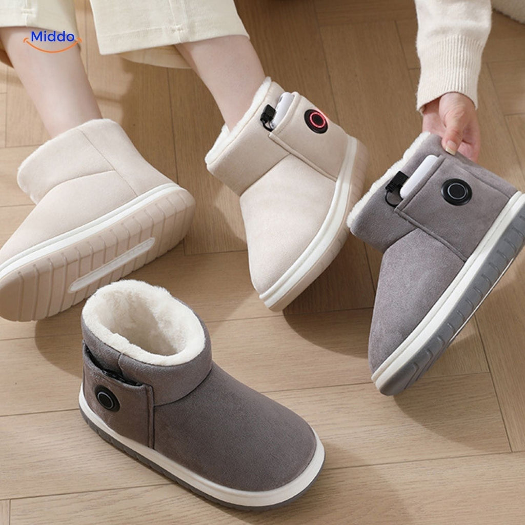 Oplaadbare verwarmde winterslippers, maat 36-45