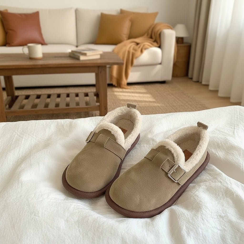 Sneakers slip-on rétro Cozymove, foderate in caldo pile