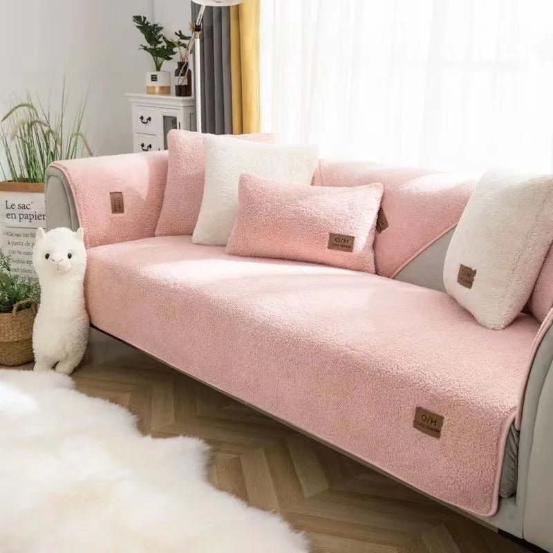 COZYSHEAR-pehmeä lampaankarvainen sohvanpäällinen — tiheä kudonta, tahrankestävä