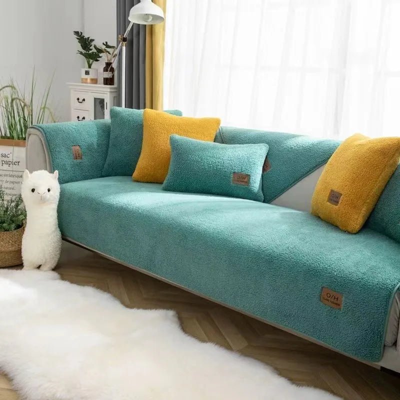 COZYSHEAR-pehmeä lampaankarvainen sohvanpäällinen — tiheä kudonta, tahrankestävä