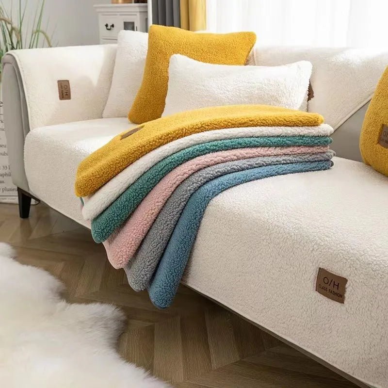 COZYSHEAR-pehmeä lampaankarvainen sohvanpäällinen — tiheä kudonta, tahrankestävä