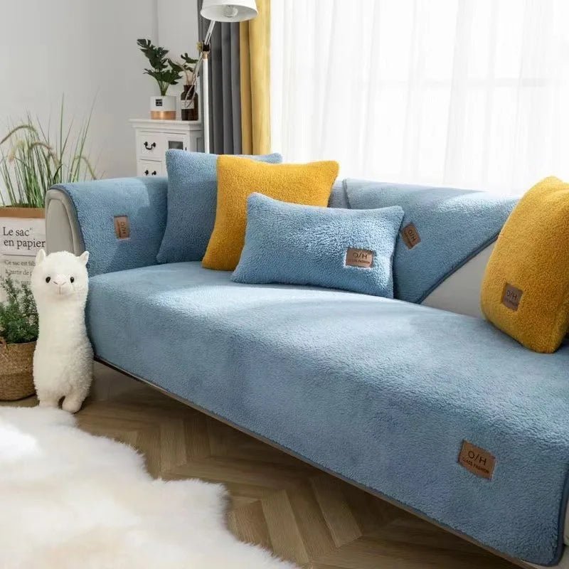 COZYSHEAR-pehmeä lampaankarvainen sohvanpäällinen — tiheä kudonta, tahrankestävä