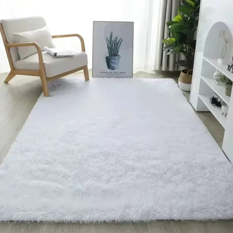 Tapis en laine douce Creamora, blanc crème, texture moelleuse sous les pieds