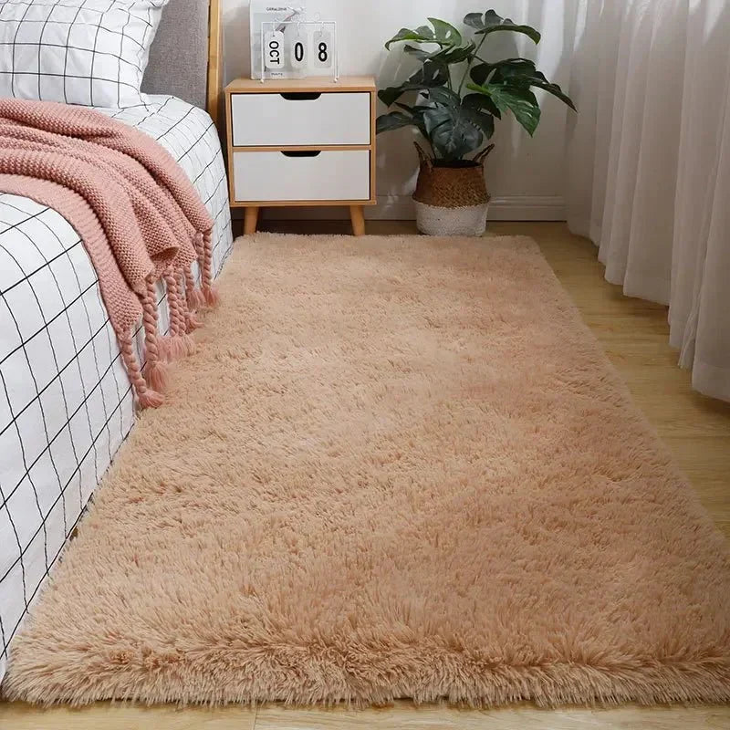 Tapis en laine douce Creamora, blanc crème, texture moelleuse sous les pieds
