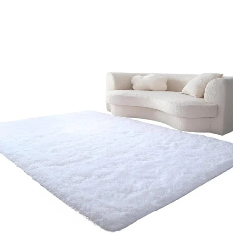 Tapis en laine douce Creamora, blanc crème, texture moelleuse sous les pieds