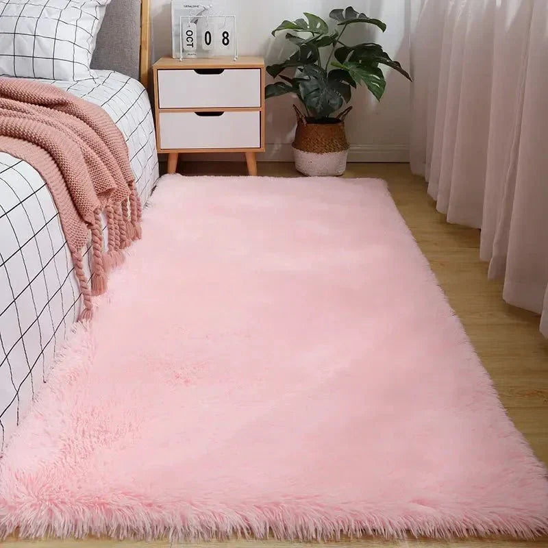 Tapis en laine douce Creamora, blanc crème, texture moelleuse sous les pieds