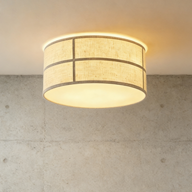 Crosshatch Linen Fabric Ceiling Light | wildoxy