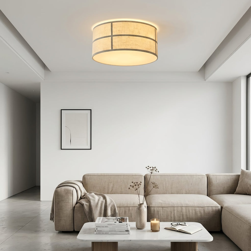 Crosshatch Linen Fabric Ceiling Light | wildoxy