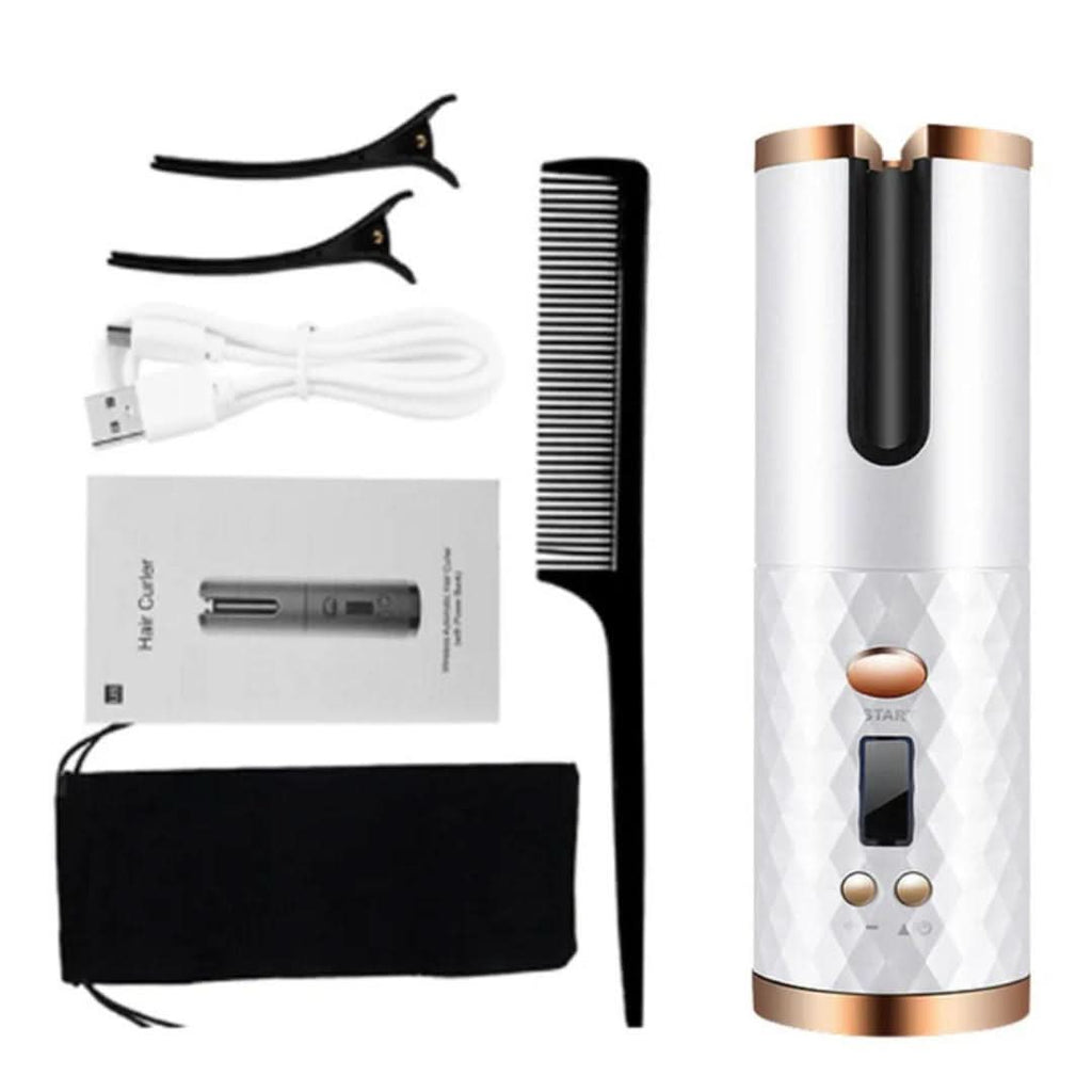 CURLMASTER Wireless Auto Curling Iron — Rechargeable Battery, Smart Heating System