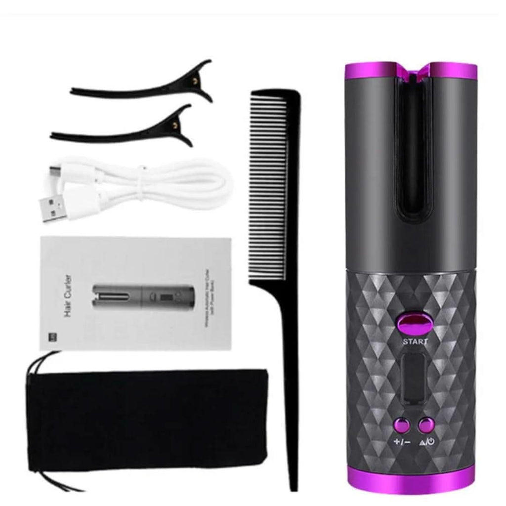 CURLMASTER Wireless Auto Curling Iron — Rechargeable Battery, Smart Heating System