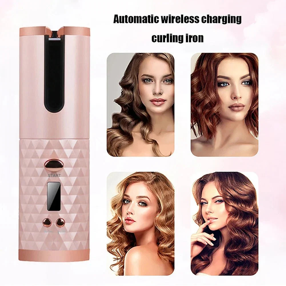 CURLMASTER Wireless Auto Curling Iron — Rechargeable Battery, Smart Heating System
