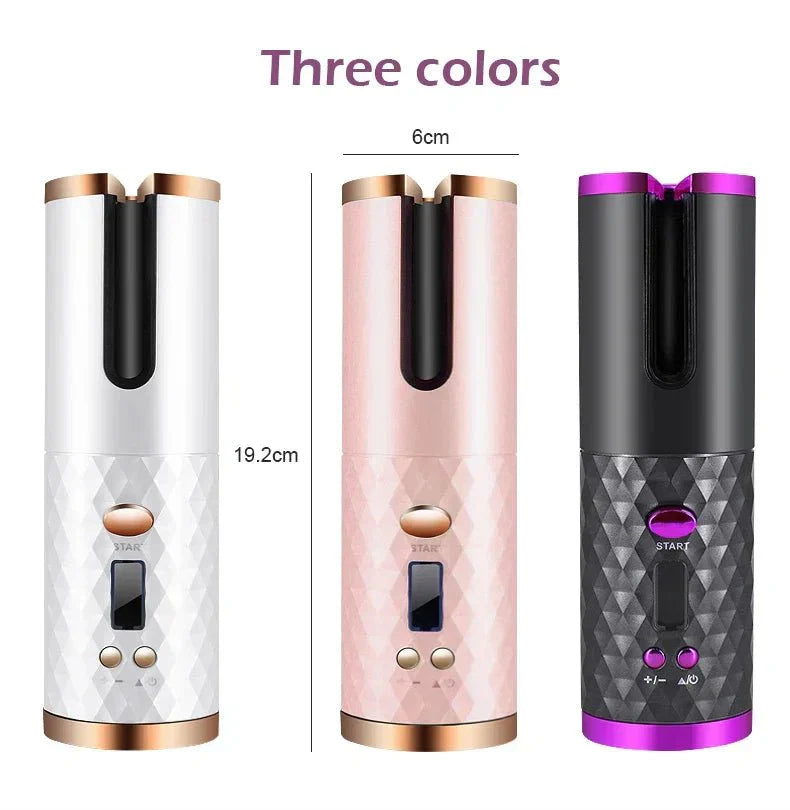 CURLMASTER Wireless Auto Curling Iron — Rechargeable Battery, Smart Heating System