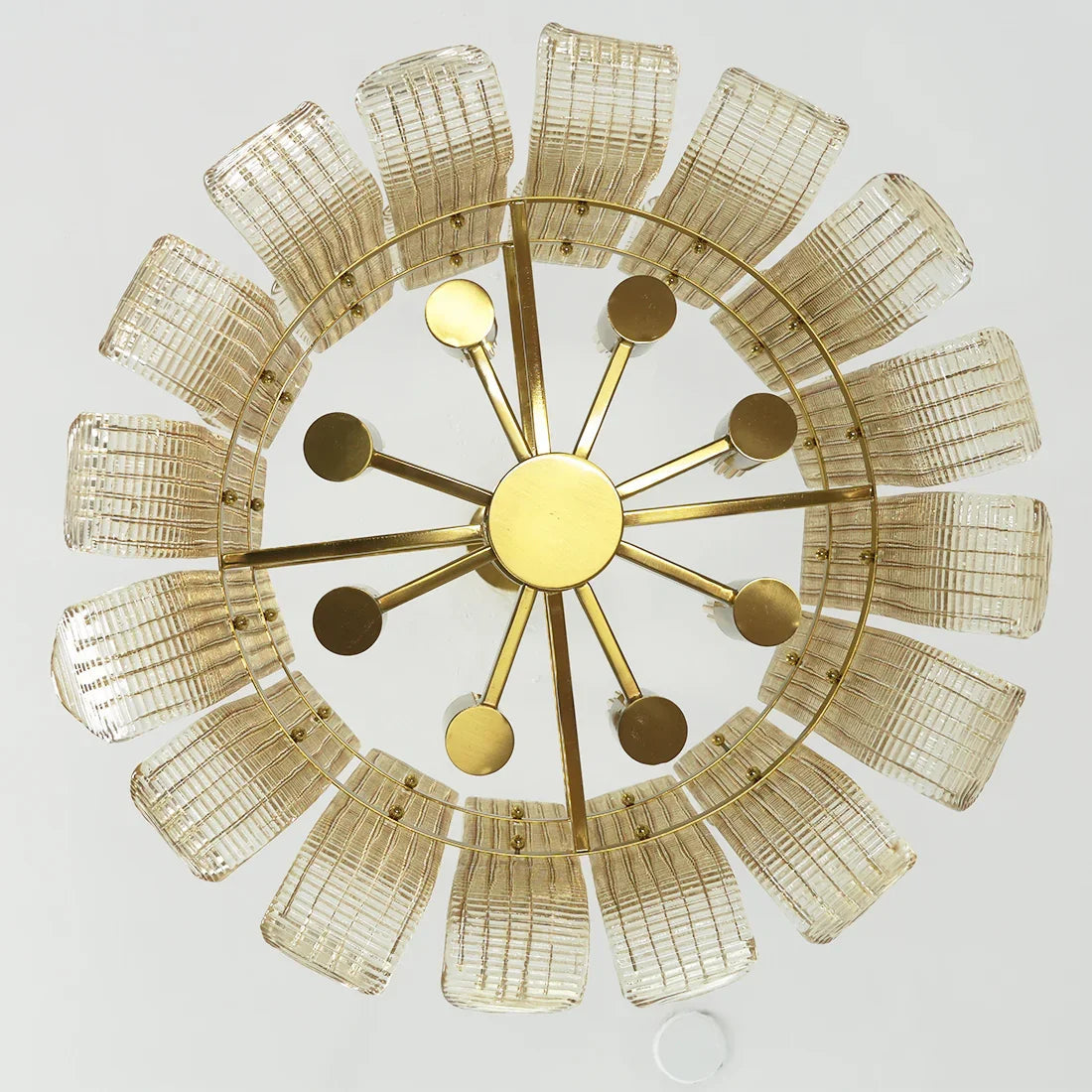 Curved Glass Slat Drum Chandelier | wildoxy