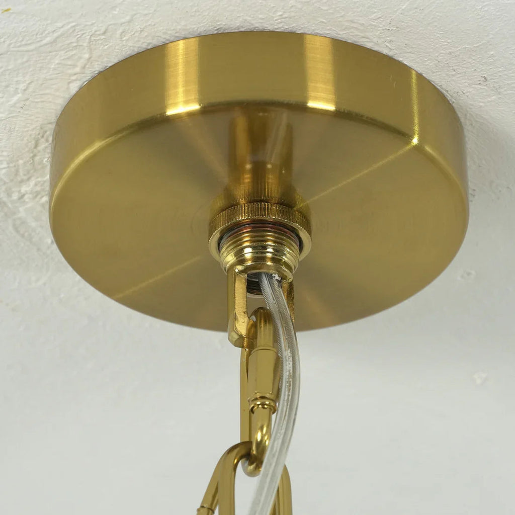 Curved Glass Slat Drum Chandelier | wildoxy