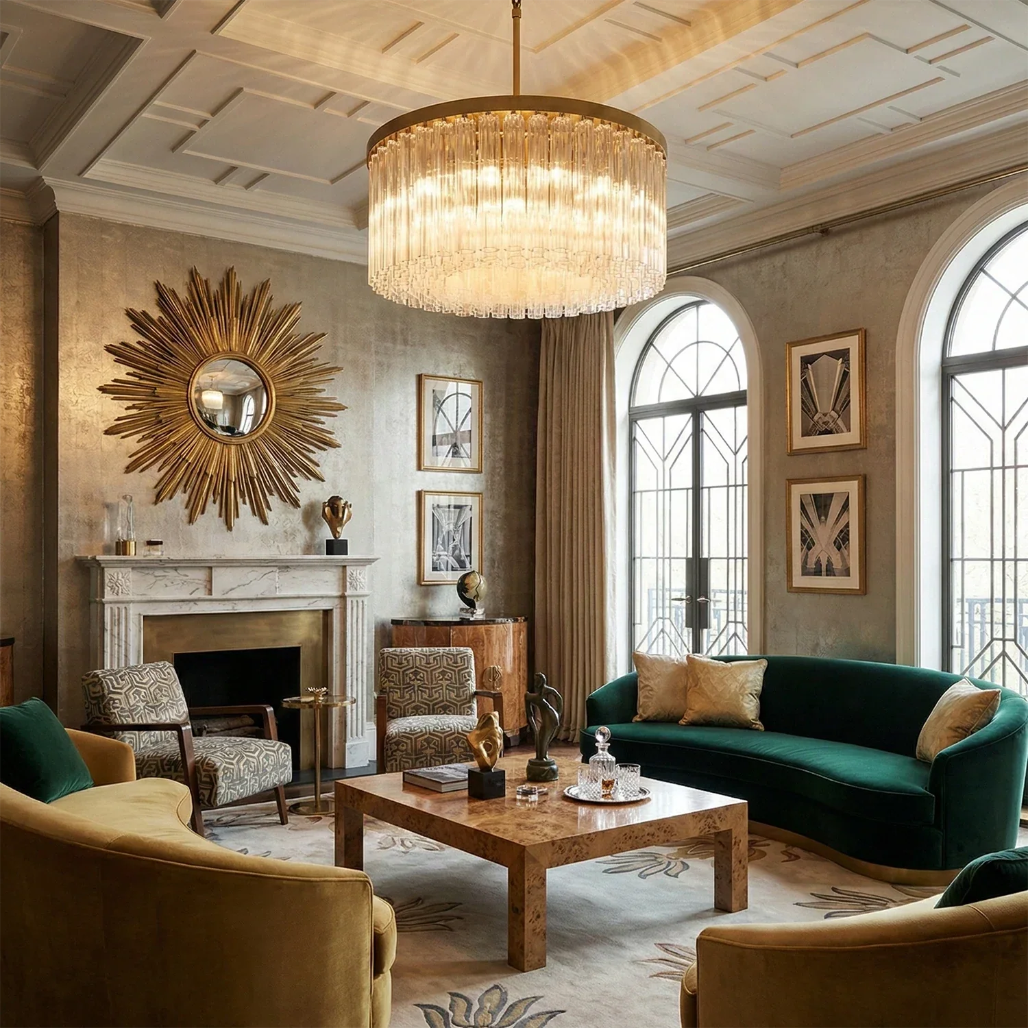 Murano Star Glass Brass Pendant Light | wildoxy