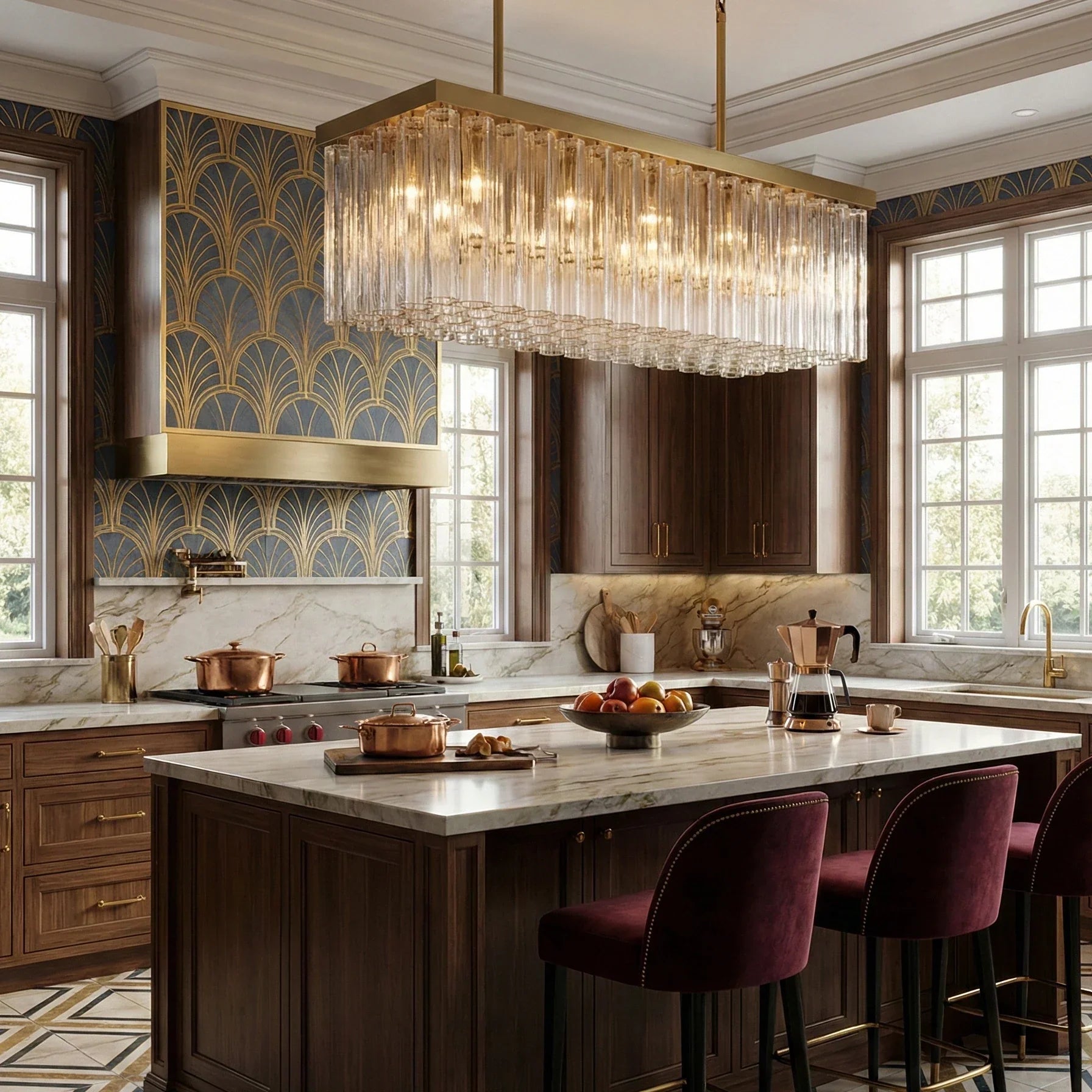 Murano Star Glass Brass Pendant Light | wildoxy