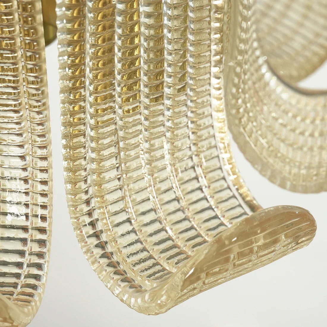 Curved Glass Slat Drum Chandelier | wildoxy
