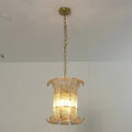 Curved Glass Slat Drum Chandelier | wildoxy