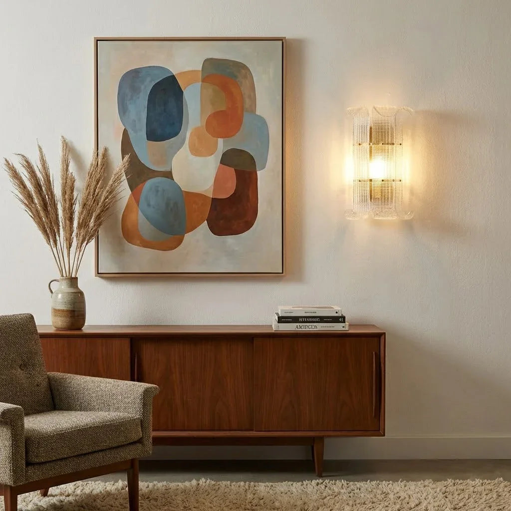 Curved Glass Slat Drum Wall Lamp | wildoxy