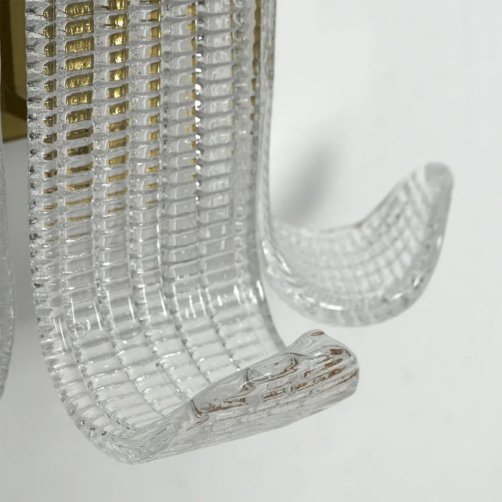 Curved Glass Slat Drum Wall Lamp | wildoxy
