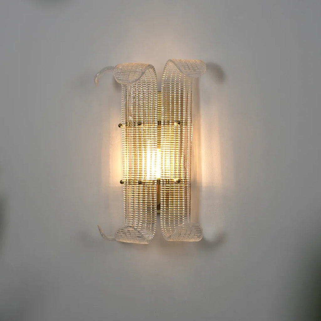 Curved Glass Slat Drum Wall Lamp | wildoxy