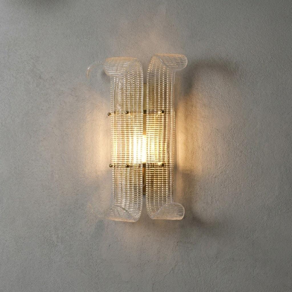 Curved Glass Slat Drum Wall Lamp | wildoxy