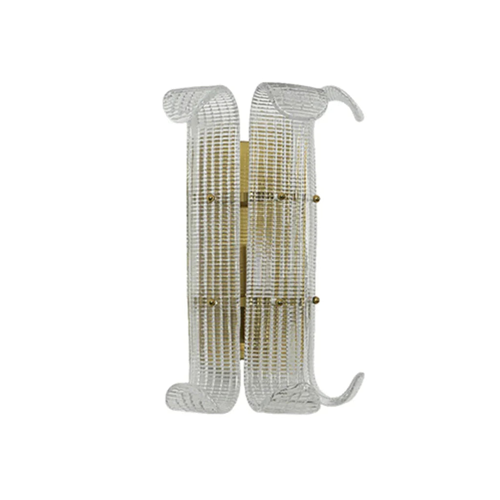 Curved Glass Slat Drum Wall Lamp | wildoxy
